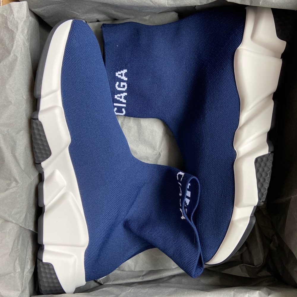 NEW authentic Balenciaga navy speed trainer 41 men’s sneakers